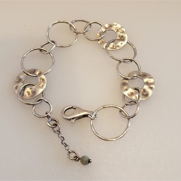 Silpada Hammered Sterling‎ Silver 925 Link Bracelet - Picture 1 of 3